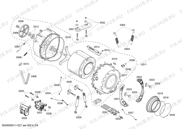 Взрыв-схема стиральной машины Bosch WFMC2100UC Nexxt essence washer - Схема узла 03