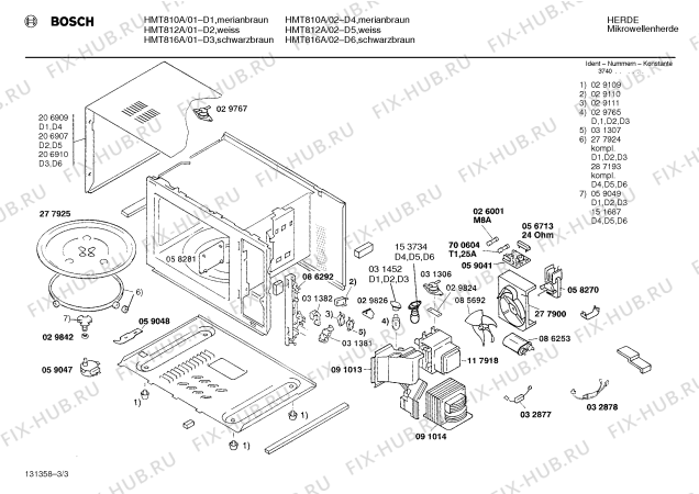 Схема №2 HMT810A с изображением Панель для микроволновой печи Bosch 00088984