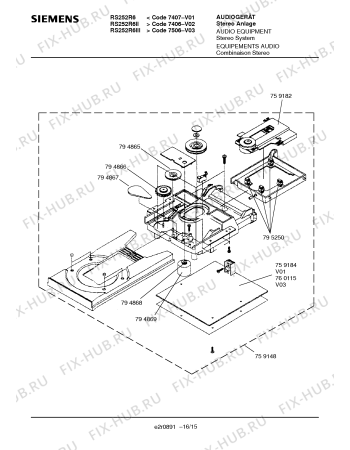 Схема №5 RS252R6 с изображением Кнопка для телевизора Siemens 00794949