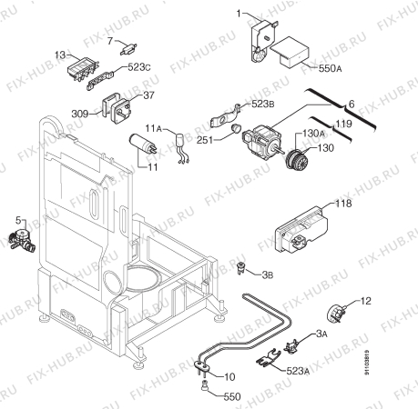 Взрыв-схема посудомоечной машины Zanker ID6345W - Схема узла Electrical equipment 268