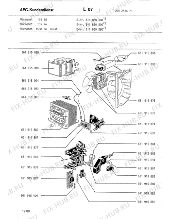 Взрыв-схема микроволновой печи Aeg MICROMAT 155 Z W - Схема узла Section3