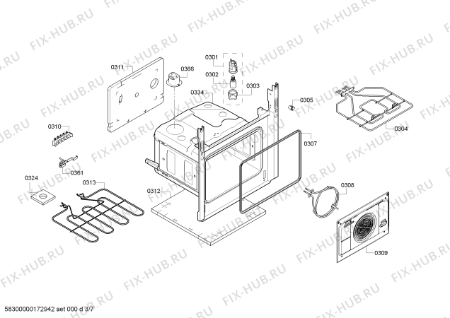 Схема №2 HC723524G Siemens с изображением Панель управления для духового шкафа Siemens 00709048