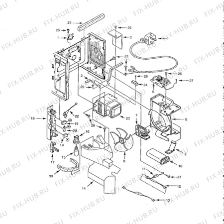 Взрыв-схема микроволновой печи Husqvarna Electrolux QN4052 - Схема узла Electrical equipment