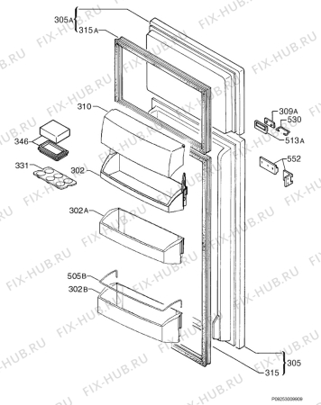 Взрыв-схема холодильника Aeg SD61240-1I - Схема узла Door 003