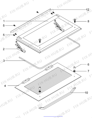 Взрыв-схема плиты (духовки) Juno Electrolux JEB95211E - Схема узла Door 003