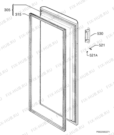 Взрыв-схема холодильника Arthur Martin AUC1923 - Схема узла Door 003