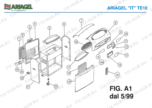 Взрыв-схема кондиционера Ariagel TE 10 - Схема узла 2