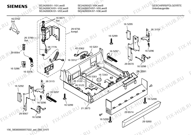 Взрыв-схема посудомоечной машины Siemens SE24200DK - Схема узла 05