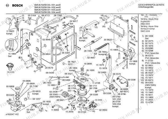 Схема №1 SMI6702II с изображением Панель для посудомойки Bosch 00288132