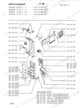 Взрыв-схема микроволновой печи Aeg MICROMAT EX 30 LF MG - Схема узла Section2