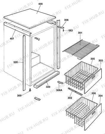 Взрыв-схема холодильника Electrolux MRB555 - Схема узла C10 Cabinet