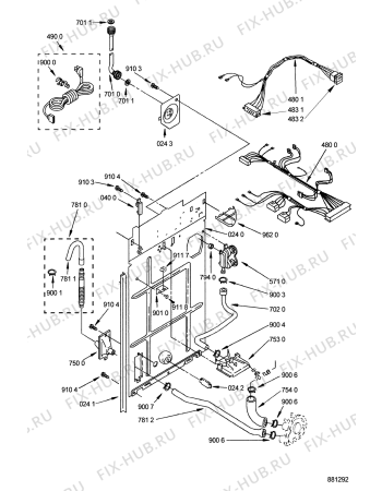 Схема №3 AWM 921 с изображением Уплотнитель (прокладка) для стиралки Whirlpool 481940479185