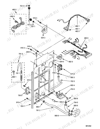 Схема №3 AWM 921 с изображением Соединительный элемент для стиральной машины Whirlpool 481952648454
