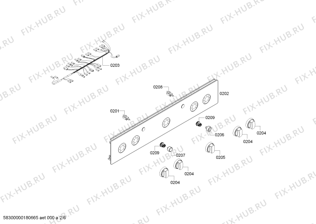 Взрыв-схема плиты (духовки) Siemens HP223513P - Схема узла 02