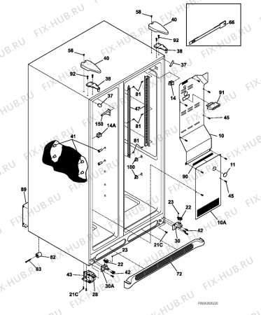 Взрыв-схема холодильника Frigidaire GPSZ25V9DS4 - Схема узла Housing 001