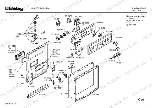 Схема №2 V4525R с изображением Переключатель для посудомойки Bosch 00160698