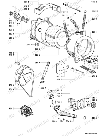 Схема №2 AWM 464/3 с изображением Обшивка для стиралки Whirlpool 481945328276