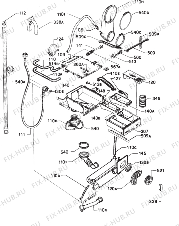 Взрыв-схема стиральной машины Zanussi ZWD1000JX - Схема узла Hydraulic System 272