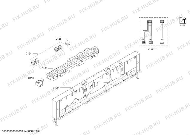 Схема №3 SMV40D10RU Silence с изображением Передняя панель для посудомойки Bosch 00742978