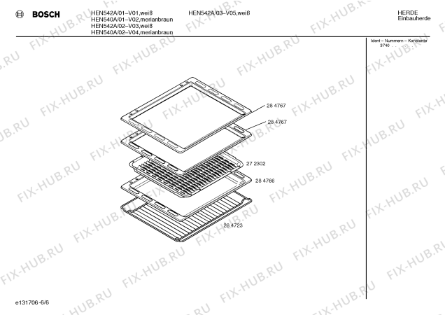 Схема №3 HEN542A с изображением Переключатель для плиты (духовки) Bosch 00068965