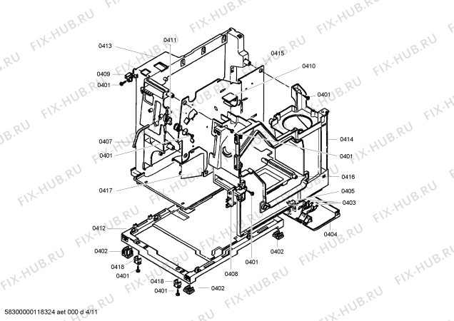 Взрыв-схема кофеварки (кофемашины) Bosch TKN68E75UC - Схема узла 05