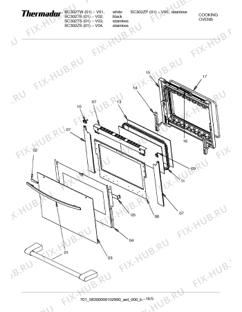 Схема №2 SC302TS с изображением Рамка для духового шкафа Bosch 00142829