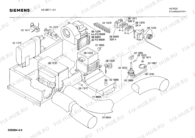 Взрыв-схема плиты (духовки) Siemens HB0877 - Схема узла 04