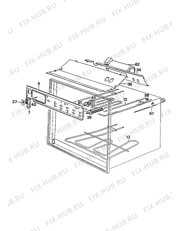 Взрыв-схема плиты (духовки) Electrolux CO1010B1 - Схема узла Oven equipment