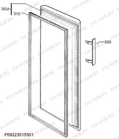 Взрыв-схема холодильника Ikea FROSTFRI 70221871 - Схема узла Door 003