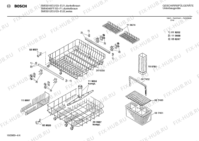 Взрыв-схема посудомоечной машины Bosch SMI3012EU - Схема узла 04
