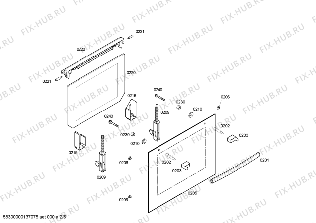 Взрыв-схема плиты (духовки) Bosch HBA23B220E Horno bosch indpnd.multf.blanc.reloj cif - Схема узла 02