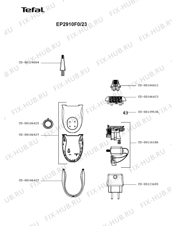 Схема №1 EP2910F0/23 с изображением Элемент корпуса для электробритвы Tefal CS-00146432