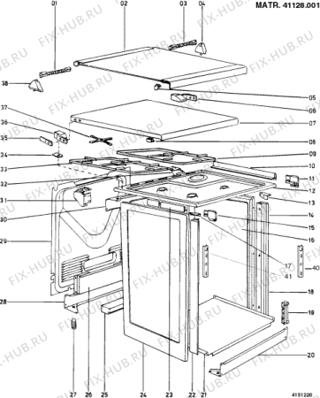 Взрыв-схема плиты (духовки) Indesit KN3402WIG (F013515) - Схема узла