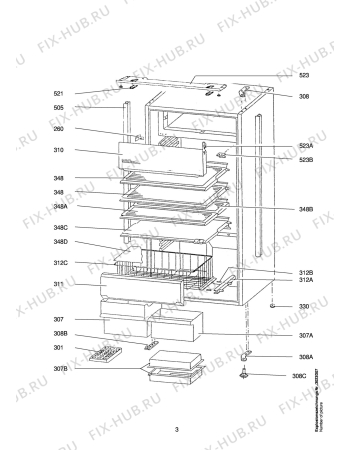Взрыв-схема холодильника Aeg S2534-5 I - Схема узла Housing 001