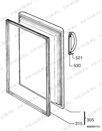 Взрыв-схема холодильника Rosenlew RKP188 - Схема узла Door 003