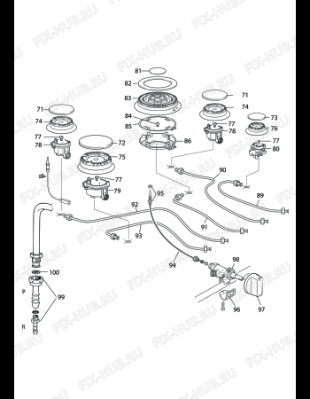 Взрыв-схема плиты (духовки) DELONGHI TGX 965 A Termostato COPRECI - Схема узла 3