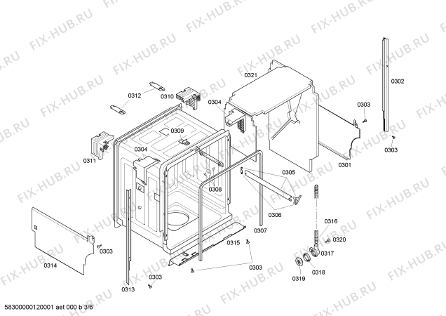 Схема №2 SHE56C02UC Bosch с изображением Кабель для посудомоечной машины Bosch 00641391