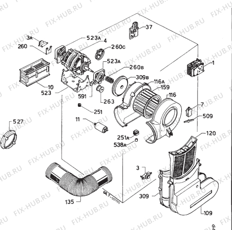 Взрыв-схема стиральной машины Zanussi Z100DP - Схема узла Electrical equipment 268