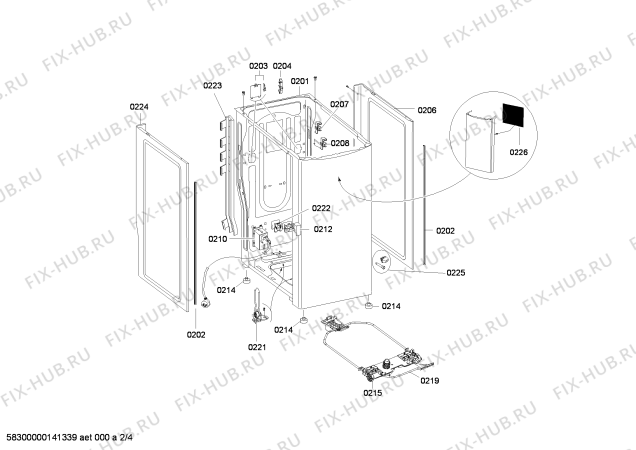 Схема №2 WOT24552OE с изображением Панель управления для стиральной машины Bosch 00676358