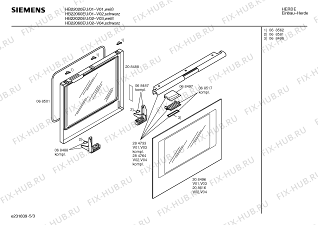 Схема №1 HB22020EU с изображением Панель для духового шкафа Siemens 00286580