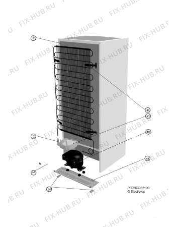 Взрыв-схема холодильника Zanussi ZRB323WO - Схема узла Cooling system 017