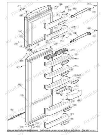 Взрыв-схема холодильника Beko BEKO NDP 9560 HCA (6052487182) - DOOR ACCESSORIES B-955