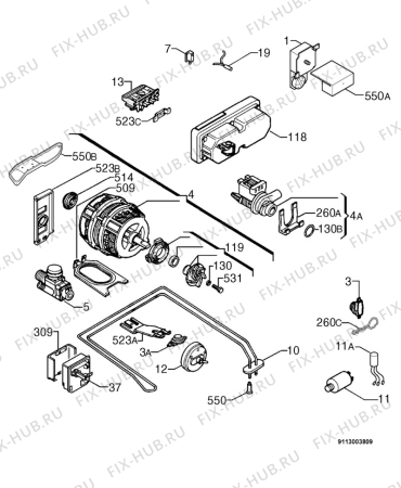 Взрыв-схема посудомоечной машины Zanussi DA4341 - Схема узла Electrical equipment 268