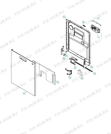 Схема №2 DM 890 (700157, DW90.C) с изображением Дверка для посудомойки Gorenje 701115