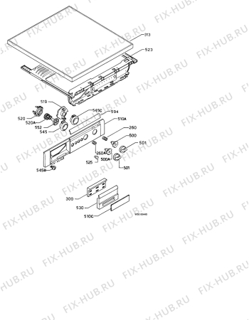 Взрыв-схема стиральной машины Zanker CLASSIC5085S - Схема узла Control panel and lid
