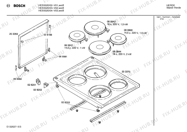 Схема №3 HEU502F с изображением Переключатель для духового шкафа Bosch 00028273