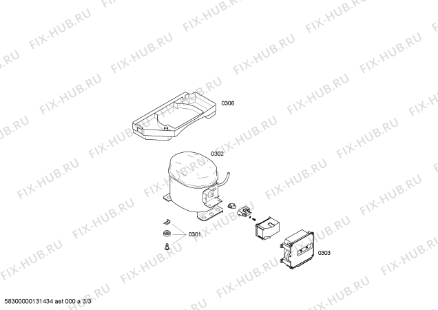 Взрыв-схема холодильника Siemens KI38SA60 - Схема узла 03