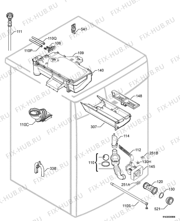 Взрыв-схема стиральной машины Rex Electrolux RWF10180W - Схема узла Hydraulic System 272