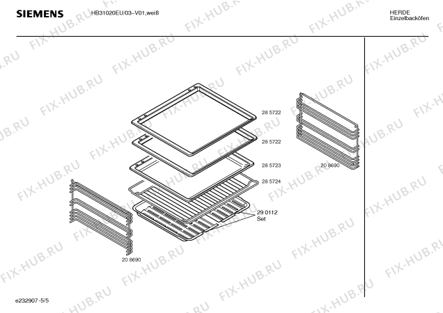 Схема №1 HB31020EU с изображением Инструкция по эксплуатации для плиты (духовки) Siemens 00522199