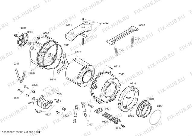 Схема №1 3TS70101A с изображением Панель управления для стиралки Bosch 00670738